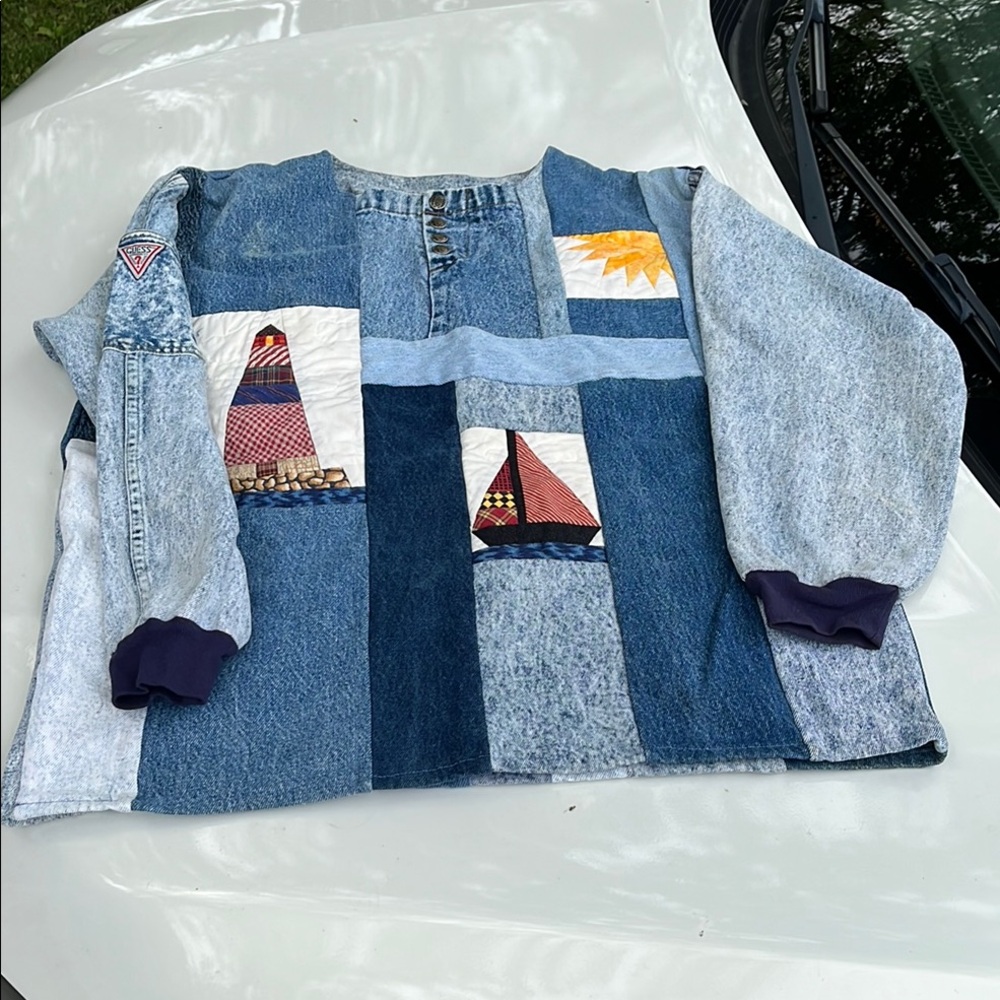 Homemade Patchwork Denim Jacket - image 1